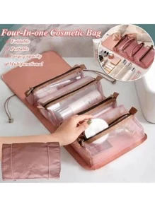 Túi Đựng Mỹ Phẩm Du Lịch Nữ Túi Lưới Trang Điểm Nữ Mỹ Nhân Đồ Vệ Sinh Trang Điểm Túi Đựng Son Môi - Hồng - Xem 2