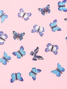 1盒/50片蝴蝶木浆美甲装饰蓝色纸片美甲配件DIY指甲饰指甲宝石美甲用品指甲 - 彩色 - 查看 3