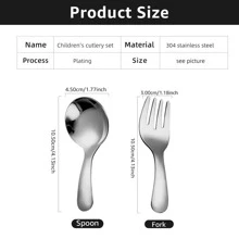 4入組不銹鋼短柄銀湯匙和叉套裝