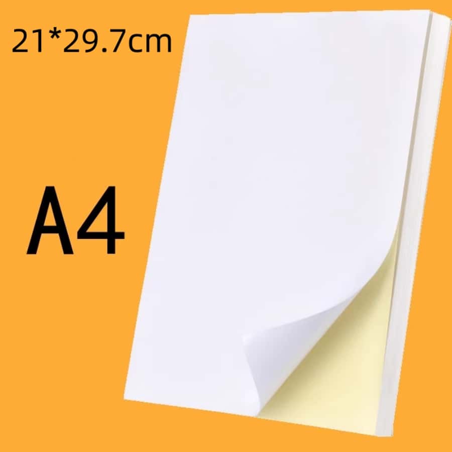 50 Sheets A4 Self-adhesive White Sticker Paper - White - View 1