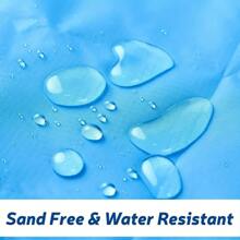 海灘防水棋盤格織物防潮海灘地墊 - 藍色 - 查看 7