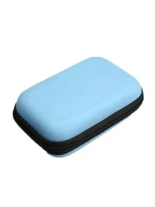 Data Cable Organizer Bag For Earphone, Phone Cord, And Coins Digital Bag Cable Bag Electronic Bag Electronic Organizer Cable Storage Bag Storage Case Wireless Headphone Bluetooth Headphone Headset Earbuds Charger Case For Business,Travel,School,College,Office - Blue - View 4