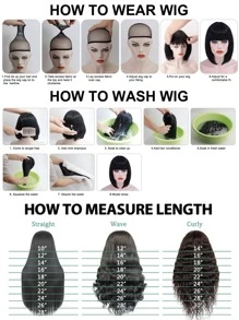 高溫真絲黑色漸變紫色劉海馬尾角色扮演合成假髮 - 拼色 - 查看 10