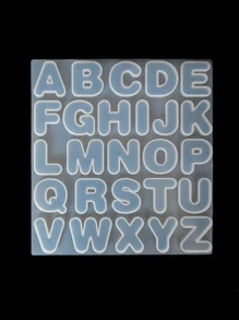 1入組字母環氧樹脂矽膠模具字母數字模具DIY鑰匙圈耳環吊墜環氧樹脂首飾類工藝模具 - 白色 - 查看 4