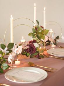 1入組20cm+30cm金屬花環花藝編織環,diy婚禮花環桌面裝飾家居掛飾工藝品 - 金色 - 查看 2