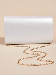 Luxury Dinner Bag, Evening Bag Glamorous, Elegant, Exquisite, Quiet Luxury Fashion Hardware White Pu Lady Clutch Envelope Bag With Thin Cross Pattern And Metallic Chain Square Bag For Lady, Woman, For Party Girl, Bride Perfect for Party, Wedding, Prom, Dinner/Banquet, Dinner/Banquet, Best Gift For Women Mom Teacher Friend Bridesmaid