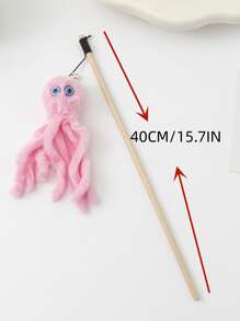 新款章魚挑逗棒貓玩具（1入，隨機顏色）寵物玩具 - 藍色 - 查看 2