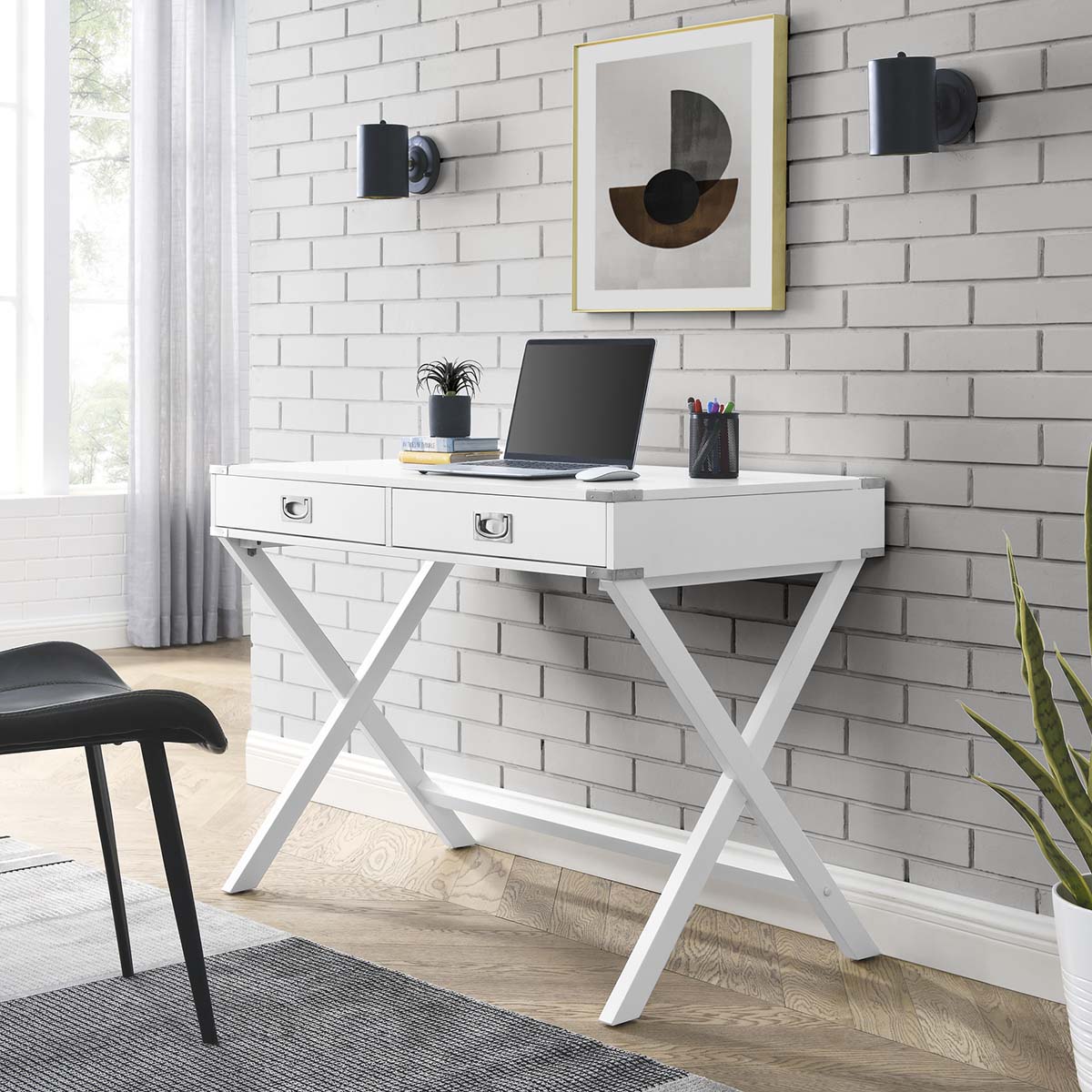 Gaming Desk,42 Inch Computer Desk with Storage,Solid Wood Desk with ...