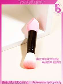 baopinger 1入組乳膠雙頭刷-粉色雙頭化妝刷腮紅膏遮瑕海綿 - 粉色 - 查看 1