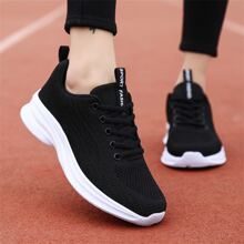 Women's Sports Casual Shoes, Knitting Mesh Breathable Soft Sole Lightweight Fitness Running Shoes, Ladies Travel Shoes, Walking Shoes