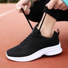 Women's Sports Casual Shoes, Knitting Mesh Breathable Soft Sole Lightweight Fitness Running Shoes, Ladies Travel Shoes, Walking Shoes