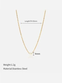 1入簡約風格不鏽鋼人造珍珠女士吊墜項鍊,禮物 - 金黃色 - 查看 4