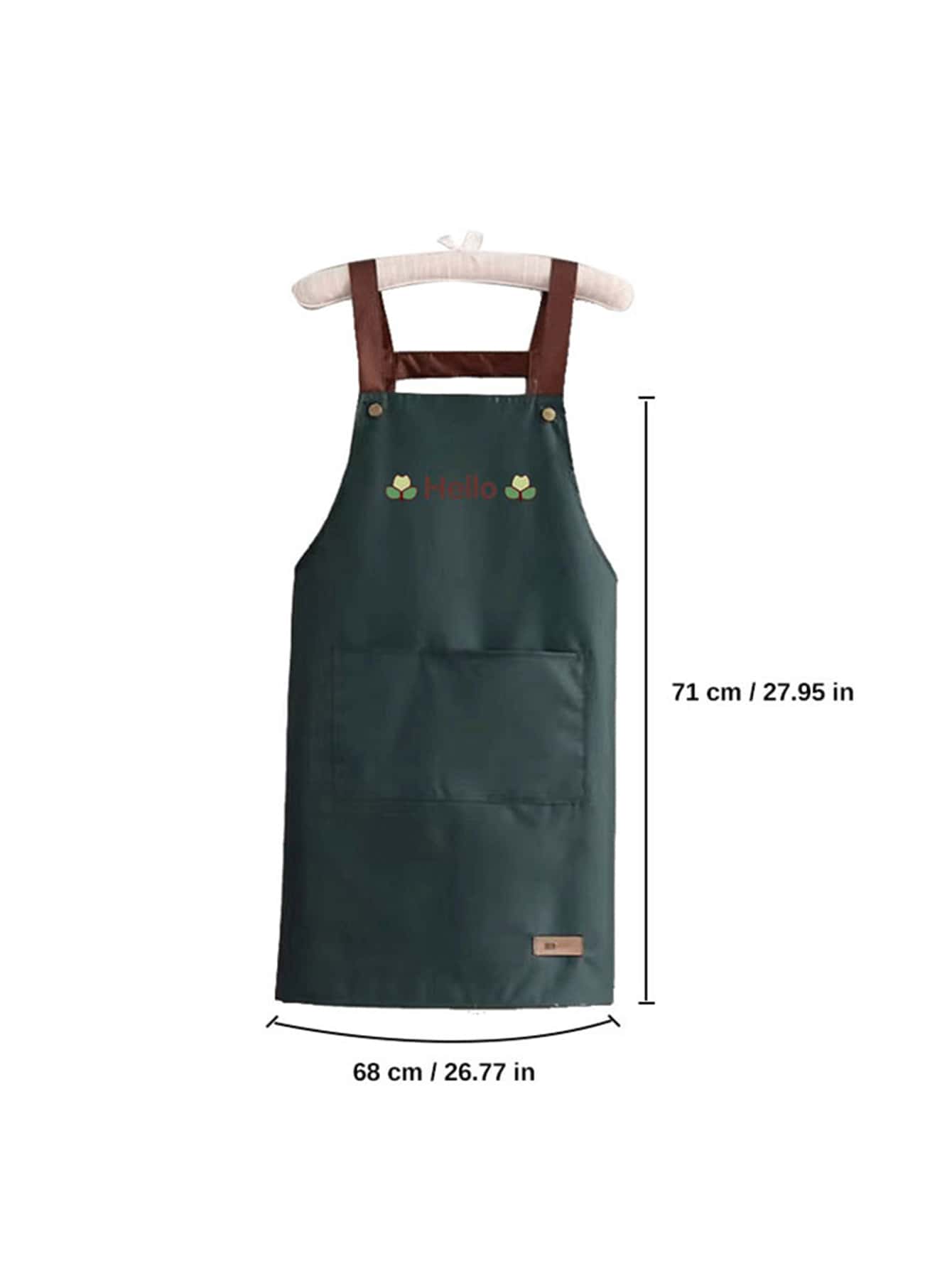 1 pieza Delantal verde alfabeto con estampado - Verde - Ver 1