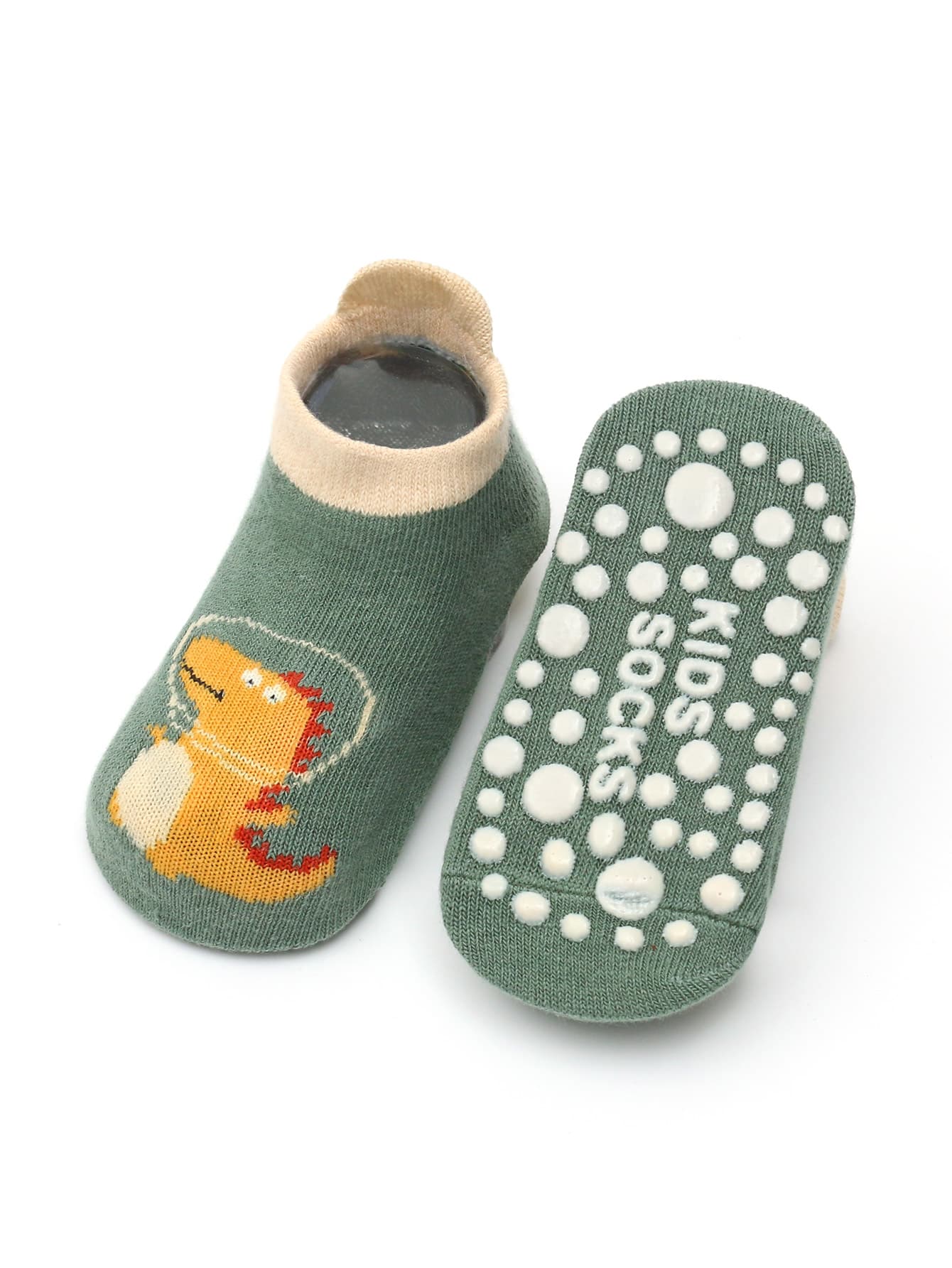 1 par de calcetines para aprender a caminar con dibujos animados para niños y suela de goma antideslizante - Multicolor - Ver 1