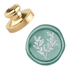 CYFUN DESIGN 1pc 25mm Brass Wax Seal Stamp Head (No Handle) With Vintage Botanical Design For Diy Wedding Party Invitation, Envelope, Gift Packing Decoration Back To School