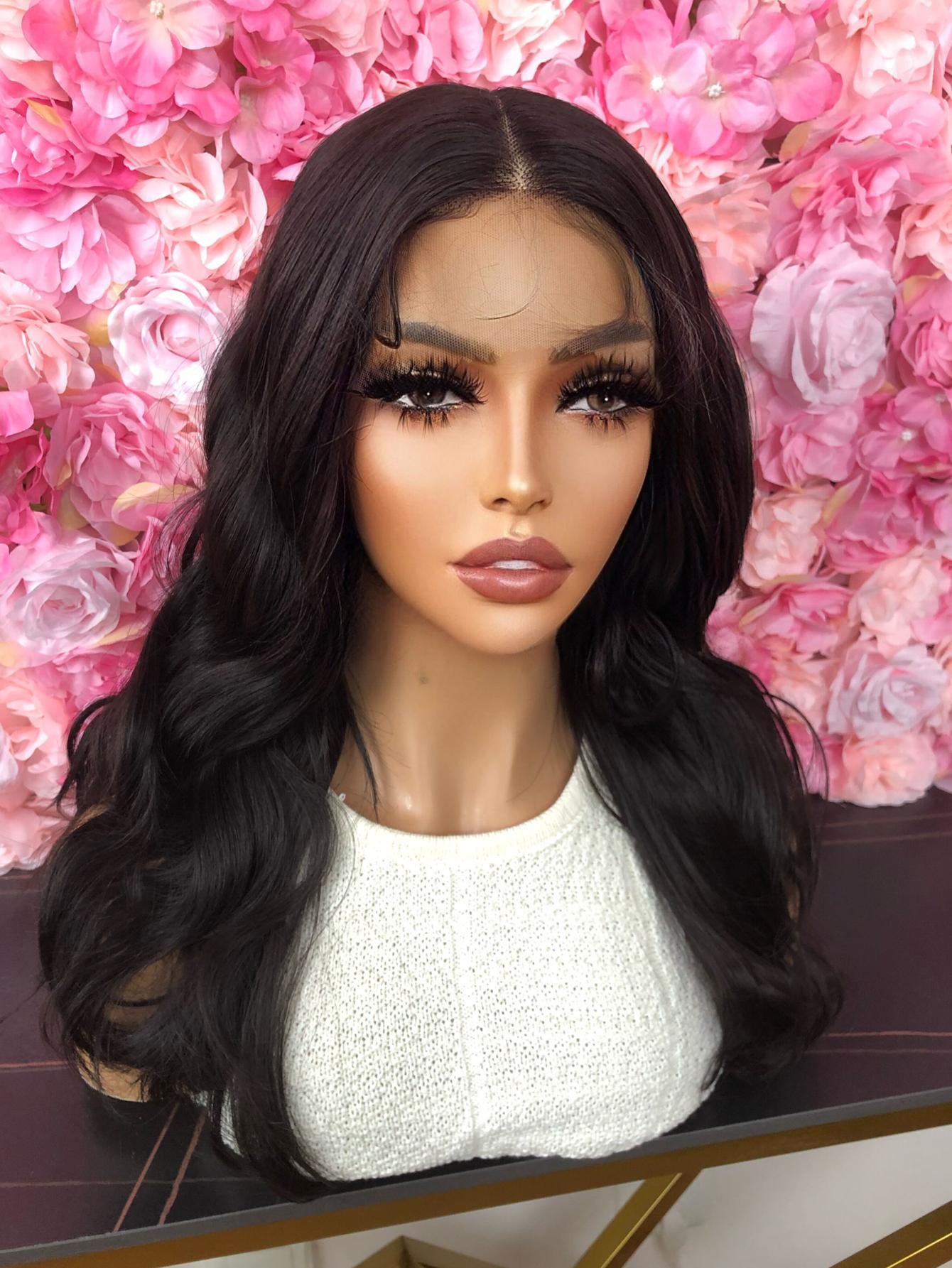 18inch Long Curly Black TPart Lace Wigs HD Lace Synthetic Wig SHEIN USA