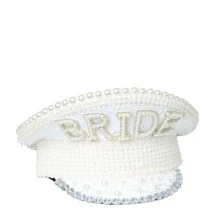 1pc Women's Pearl & Hen Party Themed Hat, Wedding Party Hat - White - View 7