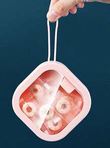 1 件防尘防水便携式透明塑料收纳盒，适合旅行和整理 - 适合药丸、游戏、配件、电缆、电池、耳塞和玩具，旅行必需品，学校用品，节日露营，节日必需品，度假迷你香水，女士香水，男士香水，海滩瓶 - 粉色 - 查看 2