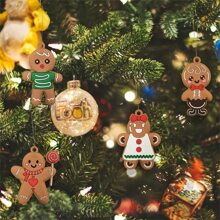 12pcs Gingerbread Man Ornaments Decorations For Christmas Tree Assorted Gingerbread Figurines Ornaments For Christmas Tree Hanging Decorations 3inches Tall,Home Decor ,Room Decor,Wall Decor - Multicolor - View 5