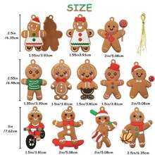 12pcs Gingerbread Man Ornaments Decorations For Christmas Tree Assorted Gingerbread Figurines Ornaments For Christmas Tree Hanging Decorations 3inches Tall,Home Decor ,Room Decor,Wall Decor - Multicolor - View 4