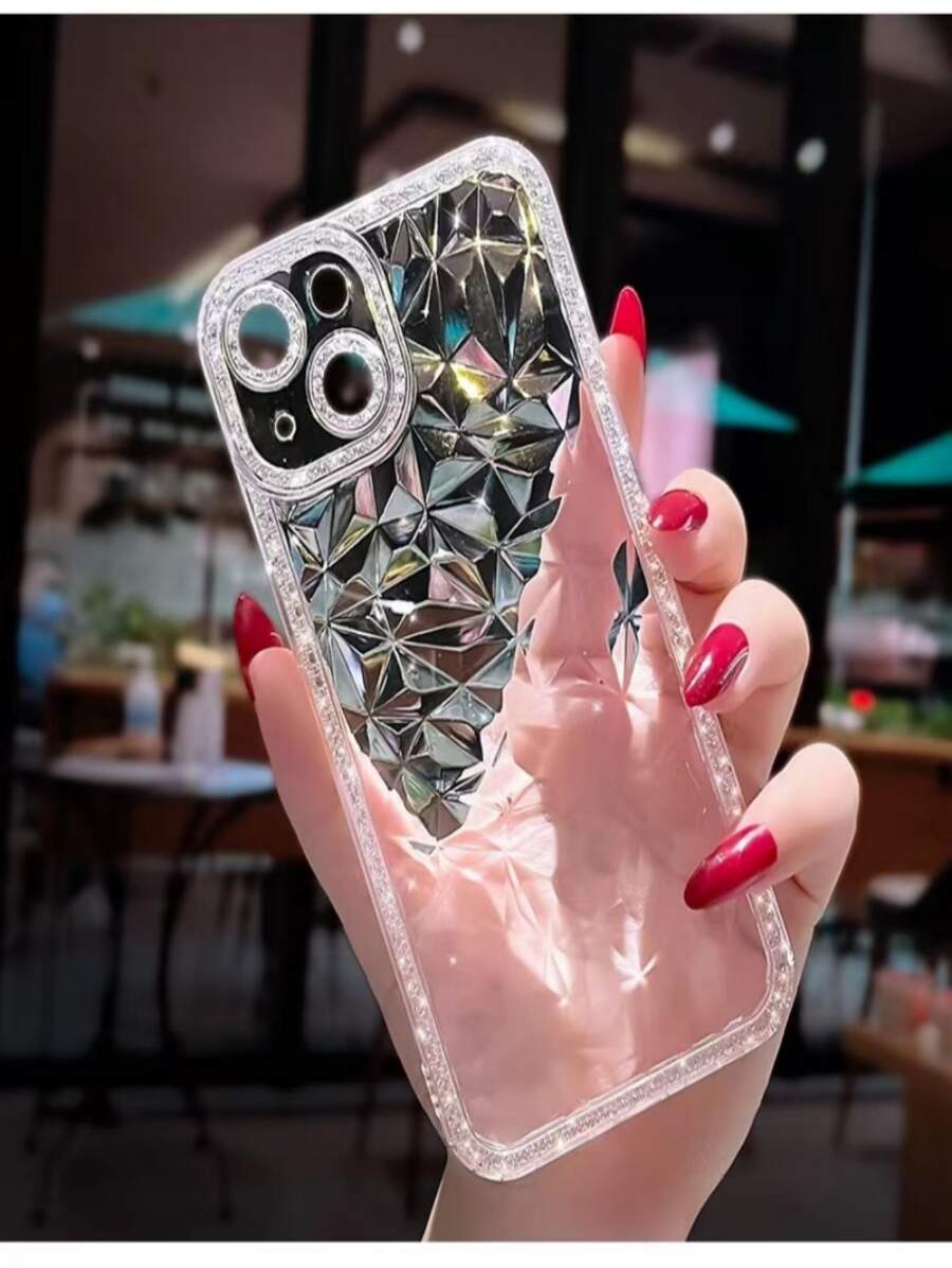 鑽石紋理質感手機外殼 - 無色 - 查看 1