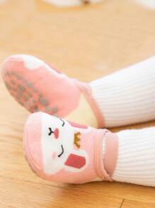 1pair Children's Cartoon Anti-slip Floor Socks With Glue Dots And Straps For Learning To Walk - Multicolor - View 2