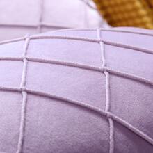 1 件天鹅绒装饰褶皱枕套，方形软垫套，适用于沙发和咖啡店 - 淡紫色 - 查看 6