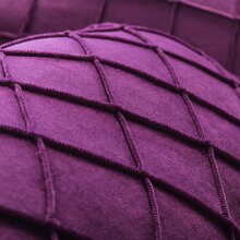 1pc Velvet Decorative Pillow Cover With Ruffled Design, Square Soft Cushion Cover For Sofa And Coffee Use - Purple - View 6