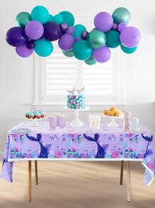 1 件紫色美人鱼尾巴塑料一次性桌布生日派对装饰情人节