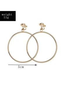 2 cái/bộ Của phụ nữ kẹp vào Váy rộng Vòng khuyên tai - Vàng - Xem 3