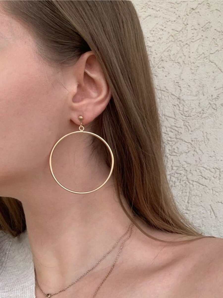 2 cái/bộ Của phụ nữ kẹp vào Váy rộng Vòng khuyên tai - Vàng - Xem 1