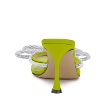 Women Heeled Mules Clear PVC Pointed Toe Rhinestone Bow-knot Sandals - Màu vàng - Xem 4