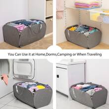 Tear Proof Pop Up Laundry Hampers, with Strong Handles Laundry Hamper, Easy to Carry & Go Up and Down Stairs, Honeycomb Mesh-Breathable, Easy to Collapsible Laundry Basket. (1.5 Loads) - 灰色 - 查看 4