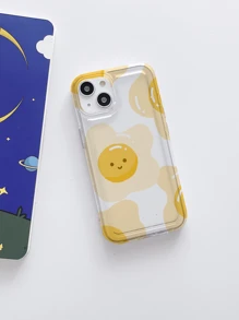 Cartoon Egg Print Clear Phone Case - Multicolor - View 2