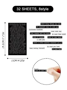 Bộ 8 tờ nhãn dán trích dẫn để ghi nhật ký, Bộ dụng cụ làm sổ lưu niệm cổ điển dành cho người lớn, Nhãn dán trò chuyện nhỏ, Bảng từ vựng cụm từ, Bảng từ vựng tự làm cho sổ kế hoạch tạp chí, Ảnh ghép, Album trang trí thẩm mỹ - Đen và trắng - Xem 3