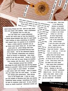 Bộ 8 tờ nhãn dán trích dẫn để ghi nhật ký, Bộ dụng cụ làm sổ lưu niệm cổ điển dành cho người lớn, Nhãn dán trò chuyện nhỏ, Bảng từ vựng cụm từ, Bảng từ vựng tự làm cho sổ kế hoạch tạp chí, Ảnh ghép, Album trang trí thẩm mỹ - Đen và trắng - Xem 4