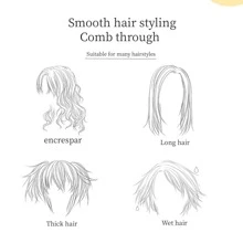 1 pièce Peigne démêlant à larges dents portable en matériau acétate, blanc et beige, peigne pour cheveux, outils de coiffure