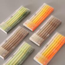 6支/套 中性咖啡色速干圆珠笔，适用于学生考试和复习练习 - 彩色 - 查看 2