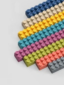 88入組塑膠建築模組玩具套裝在便攜禮物盒,教育性建造玩具適用於兒童 - 彩色 - 查看 4