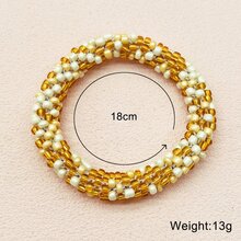 1條黃色和白色彈性手鍊 - 彩色 - 查看 3