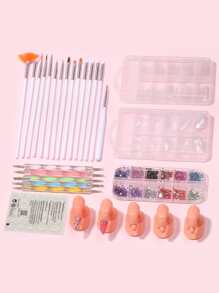 29pcs Nail Art Tool Set,Nail Supplies,Nail Tools,Nail Art Tools,Back To School,Nails,Nail Tools For Press On Nails - Multicolor - View 2