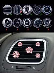 5入組水鑽裝飾花朵設計汽車出風口裝飾品 - 粉色 - 查看 7