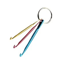 3pcs Color Aluminum Oxide Crochet Hook Single Head Knitting Crochet Hook 3 Keychains Short Crochet Hook Knitting Tools - Multicolor - View 1