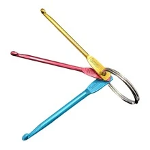 3pcs Color Aluminum Oxide Crochet Hook Single Head Knitting Crochet Hook 3 Keychains Short Crochet Hook Knitting Tools - Multicolor - View 3