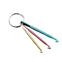 3pcs Color Aluminum Oxide Crochet Hook Single Head Knitting Crochet Hook 3 Keychains Short Crochet Hook Knitting Tools - Multicolor - View 2