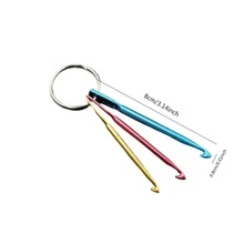 3pcs Color Aluminum Oxide Crochet Hook Single Head Knitting Crochet Hook 3 Keychains Short Crochet Hook Knitting Tools - Multicolor - View 5
