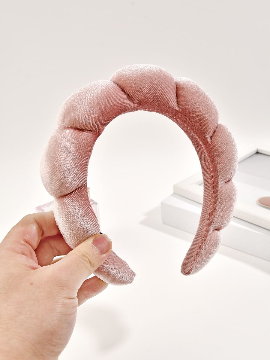 女士專用泡沫化妝頭帶,多功能保養頭帶,洗臉泡泡頭帶,女童嬰兒紗綢頭帶。 - 藕粉色 - 查看 1