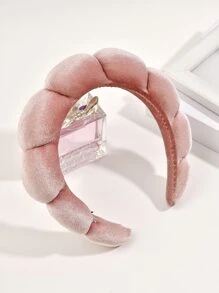 女士專用泡沫化妝頭帶,多功能保養頭帶,洗臉泡泡頭帶,女童嬰兒紗綢頭帶。 - 藕粉色 - 查看 2