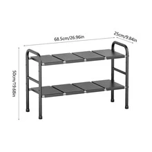 Bathroom Storage Rack Below Sink, Telescopic Cabinet Shelf With Layers For Wash Basin, Under Sink Organizer - Black - View 9