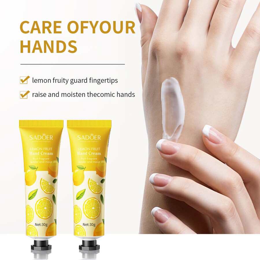 SADOER 1 pieza Crema de mano 30g limón nutritiva & hidratante - Blanco - Ver 1